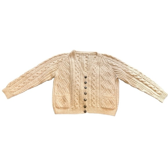 Women's Cream Cable Knit Cardigan - Picture 1 of 11